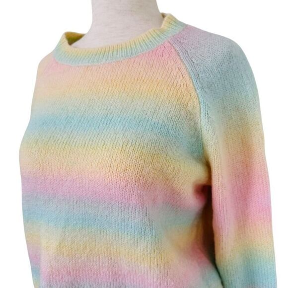BB Dakota Steve Madden Women Medium M Ombre Pastel Rainbow Sweater Pullover - Picture 2 of 10